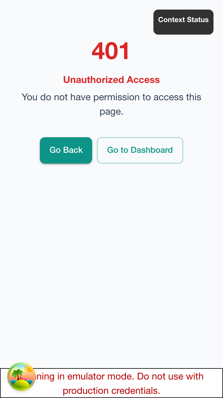 Admin dashboard on mobile