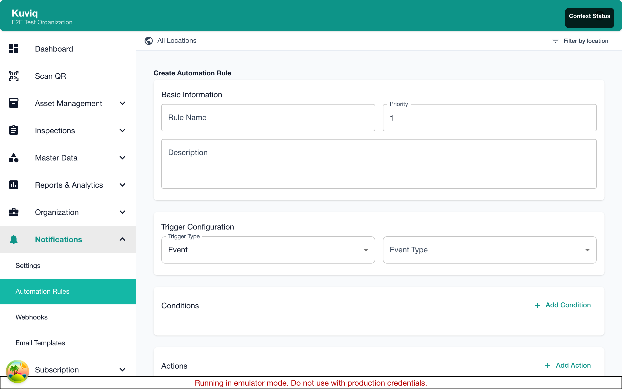 Visual rule builder interface