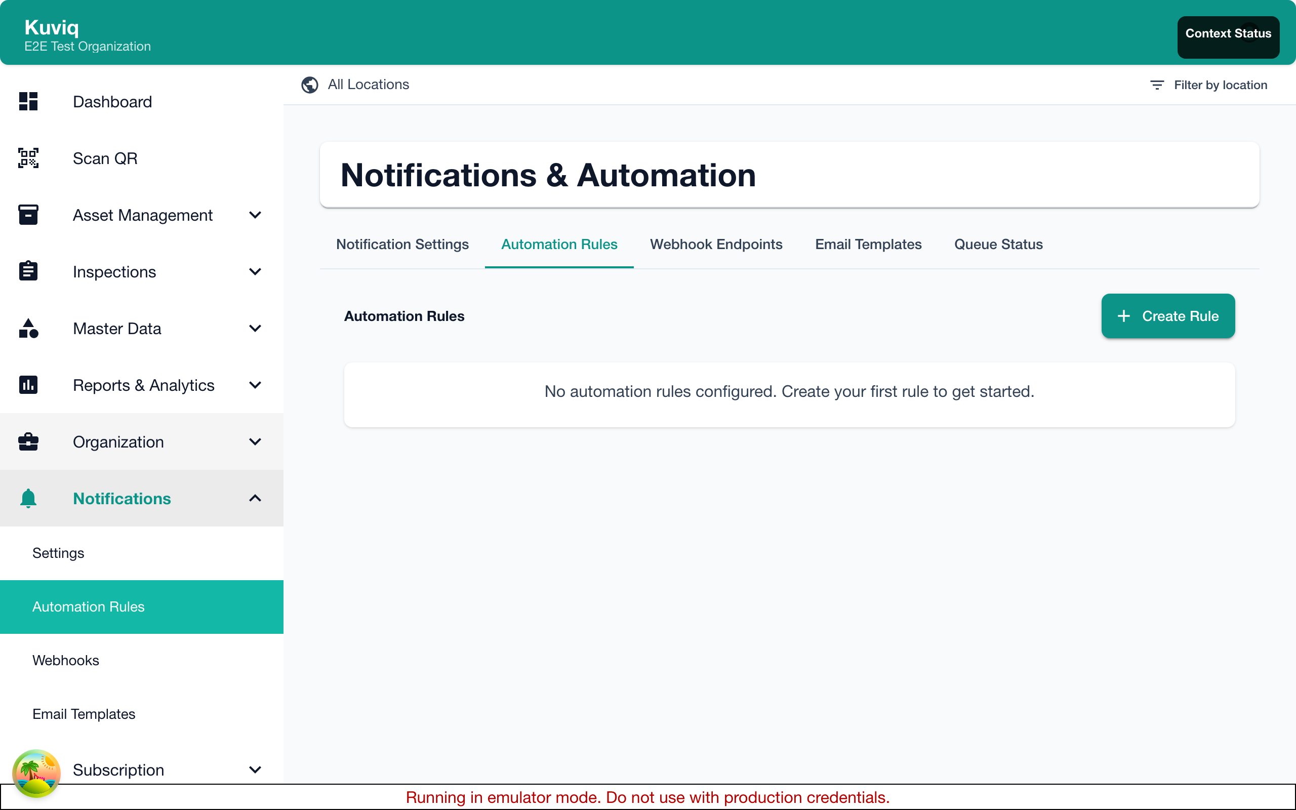 Automation rules list view