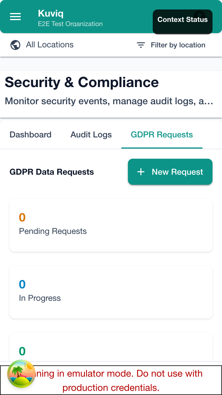 GDPR compliance view on mobile devices