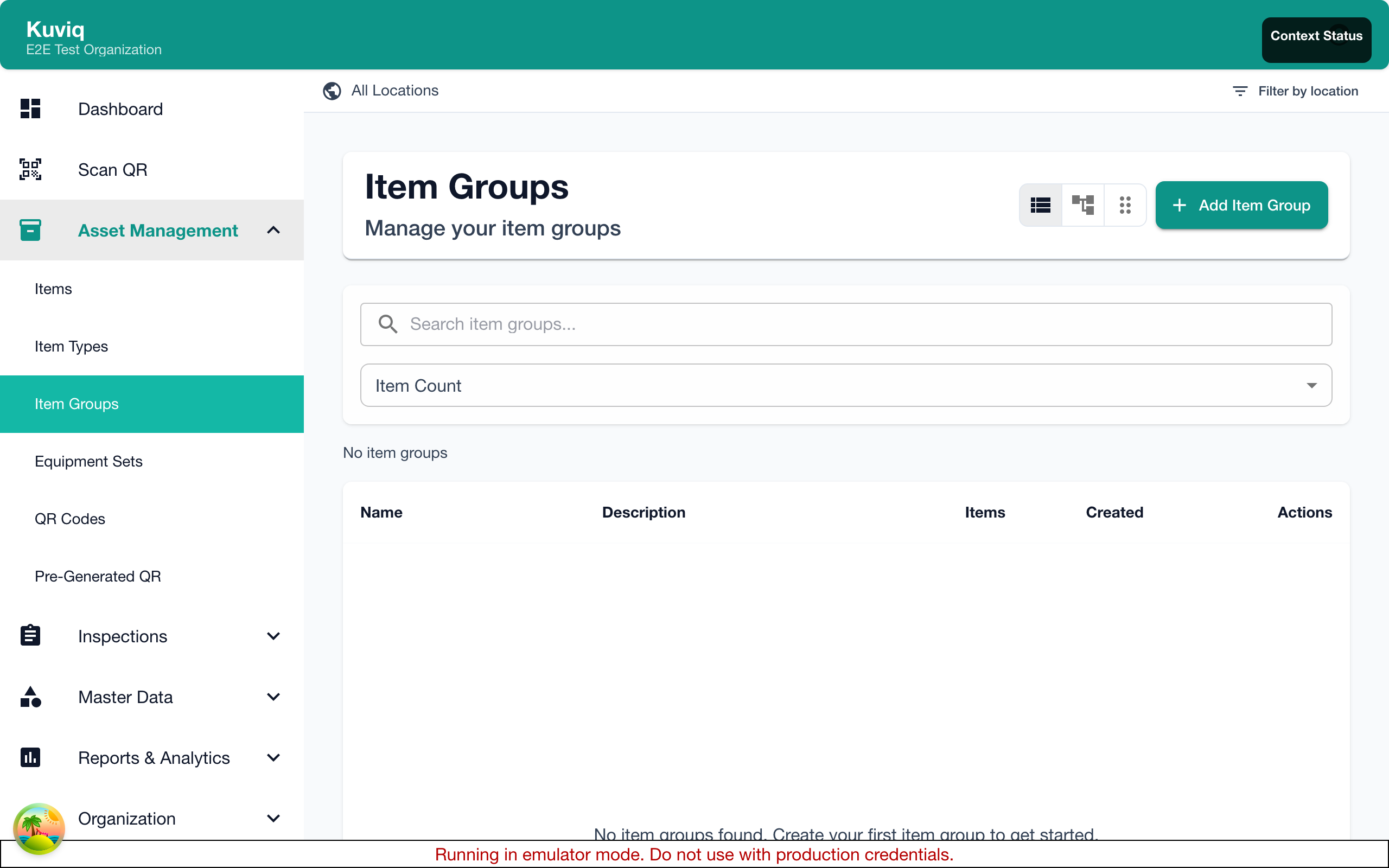 Item Groups List