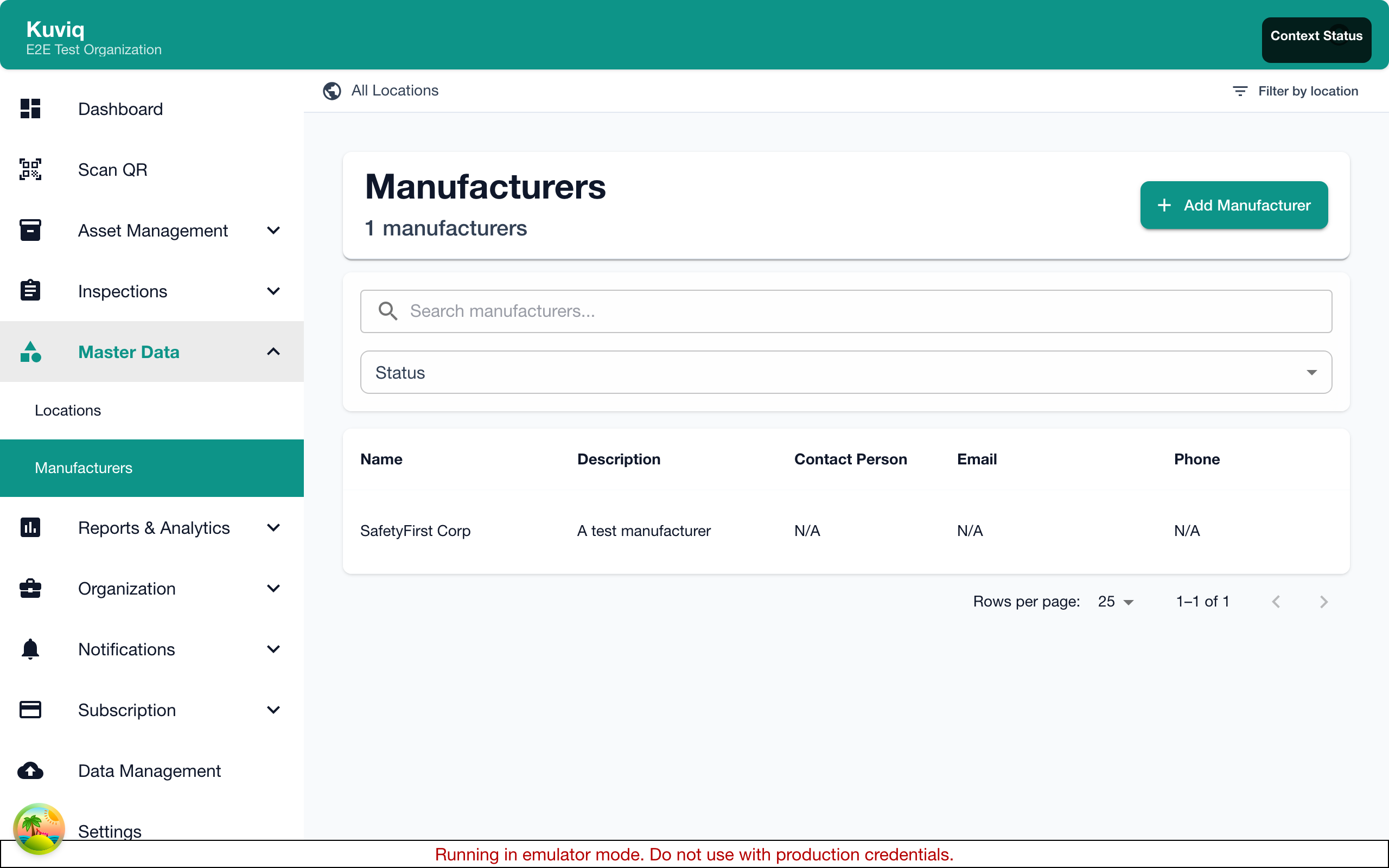 Manufacturers List