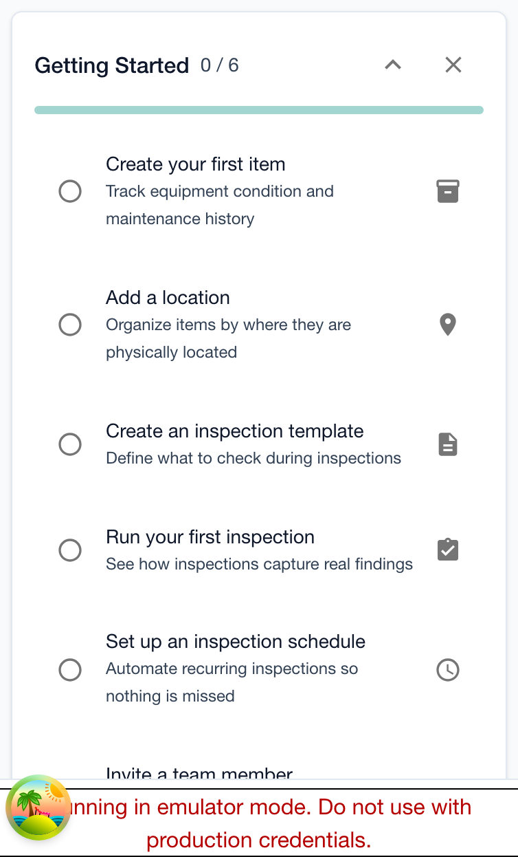 Onboarding checklist items