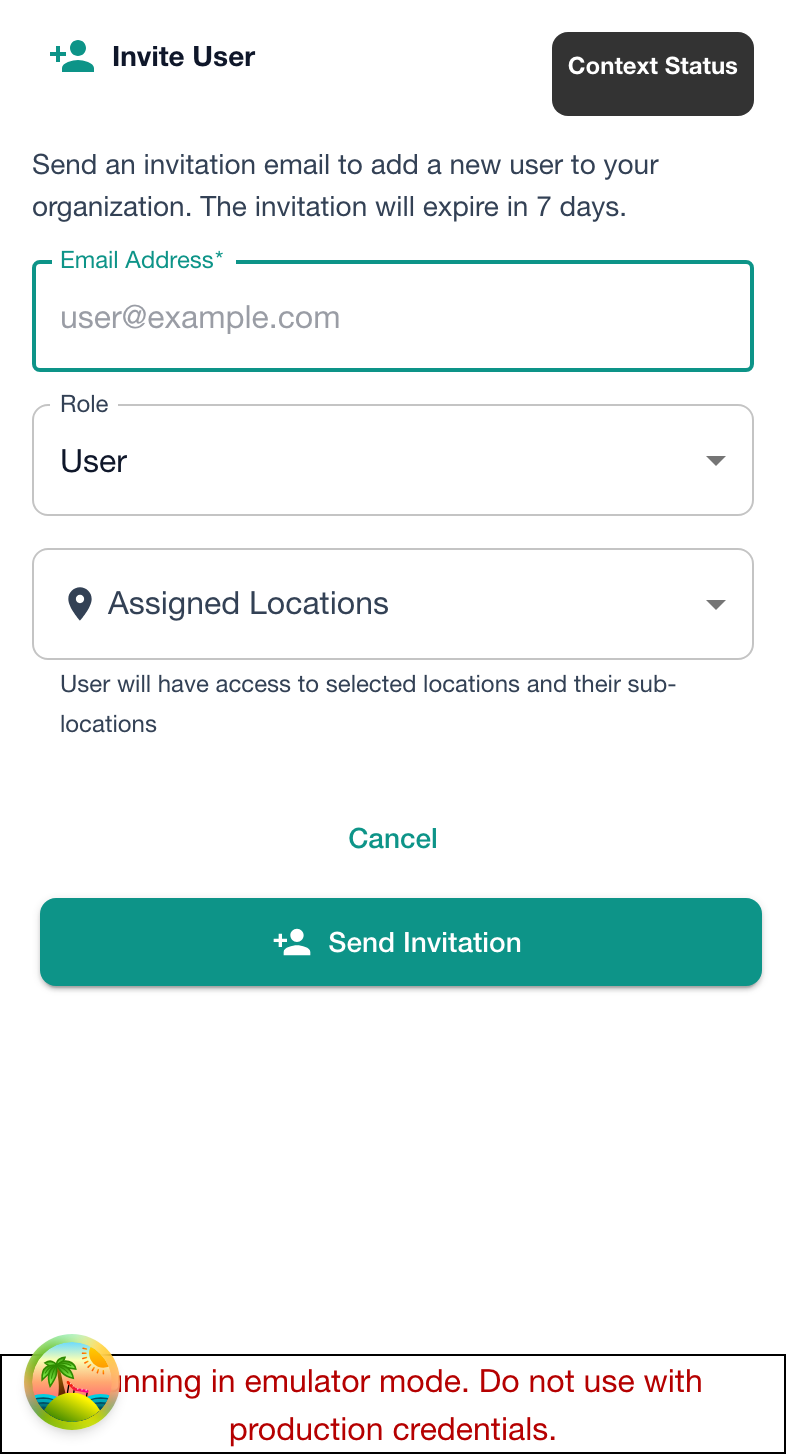 User Invite Dialog