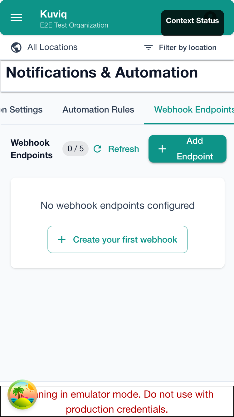 Webhooks on mobile